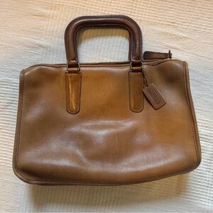Vintage Coach Leatherware New York City Satchel Tote Caramel Brown